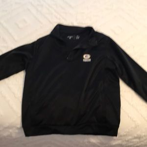 This is Green Bay Packers Antigua Generation Quarter-Zip Pullover Jacket - Black